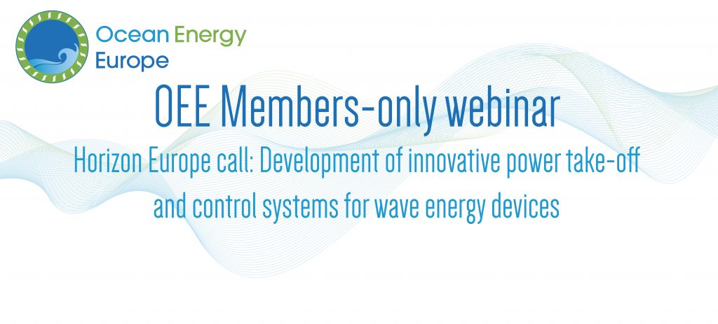 Horizon Europe call: Development of innovative power take-off and control systems for wave energy devices