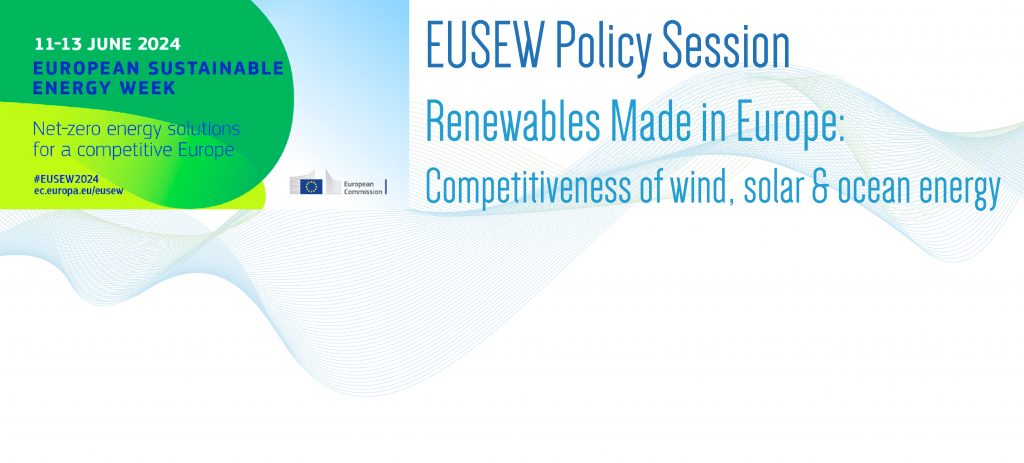 EUSEW 2024 Policy Session - Renewables Made in Europe: Competitiveness of wind, solar and ocean energy